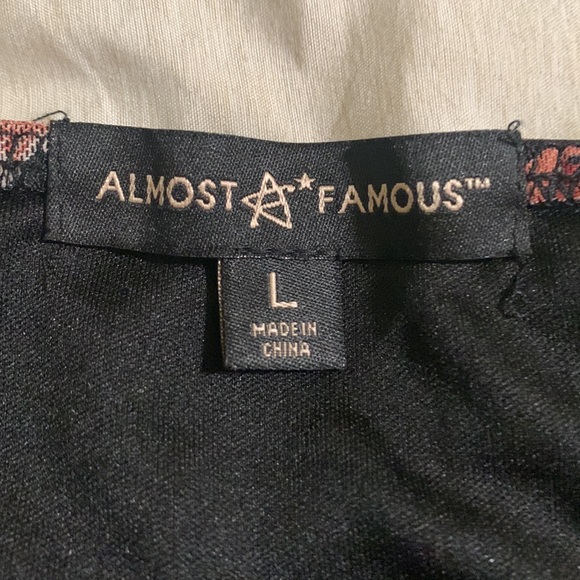 Black Blouse with sheer pink flowers - Picture 3 of 3